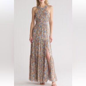 $798 Veronica Beard Florencia Silk Floral Maxi Dress